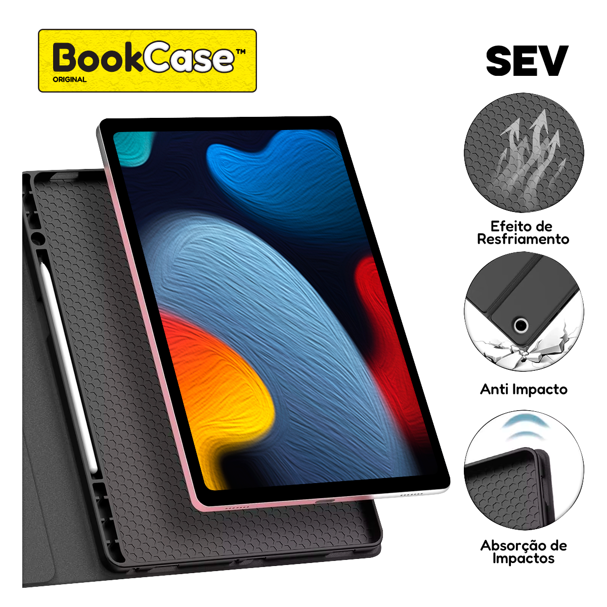 BookCase™ - Capa Teclado Touchpad para iPad 7/8/9ª Tela 10.2'' - Imagem 3