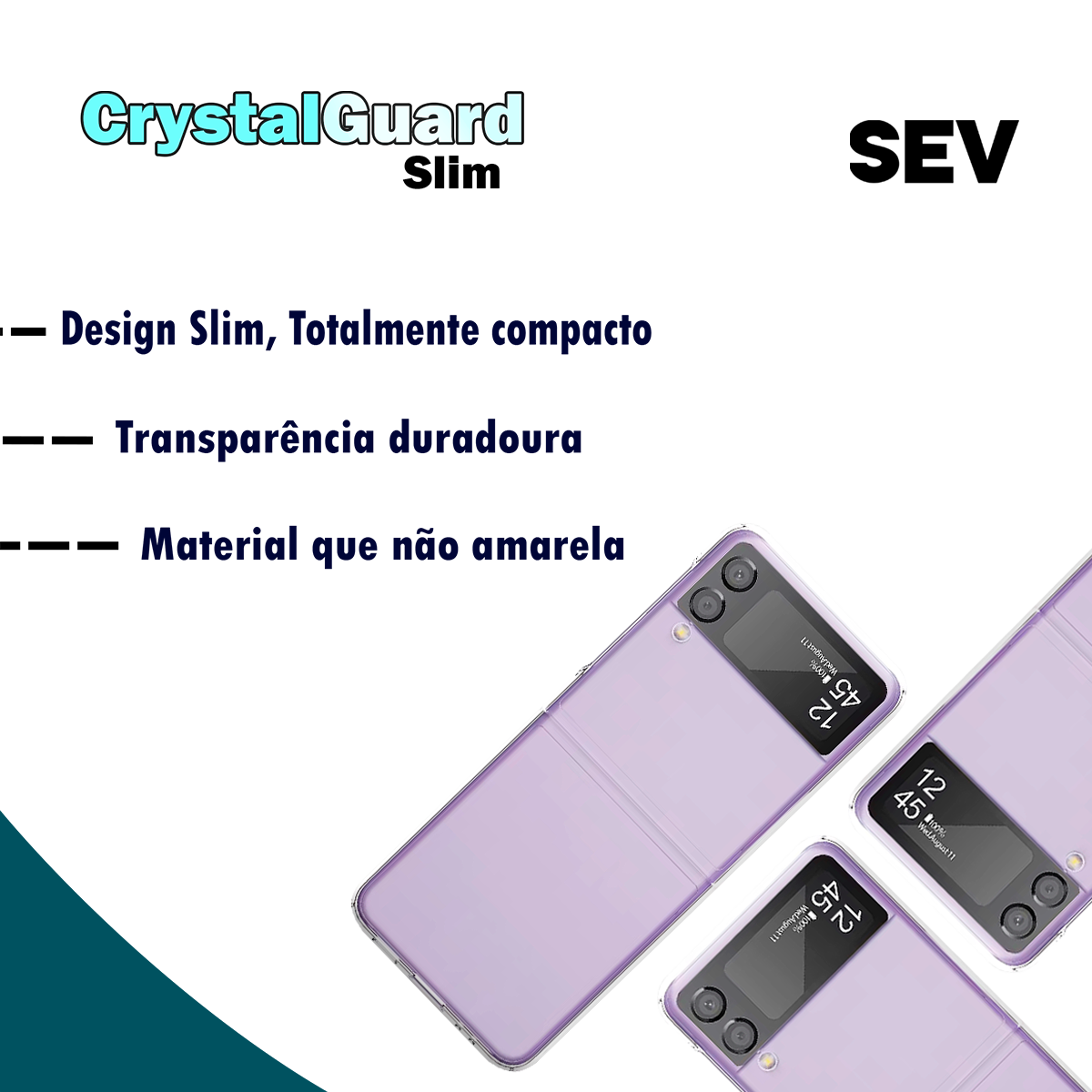 CrystalGuard™ - Capa Transparente Premium Para Galaxy Z Flip 4 - Imagem 4