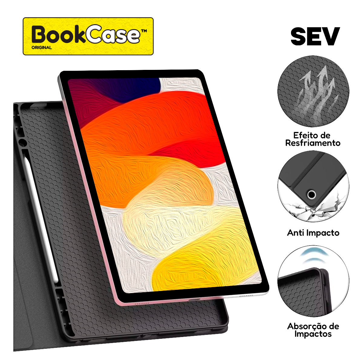 BookCase™ - Capa Teclado Touchpad para Tablet Redmi Pad Se 11'' - Imagem 3