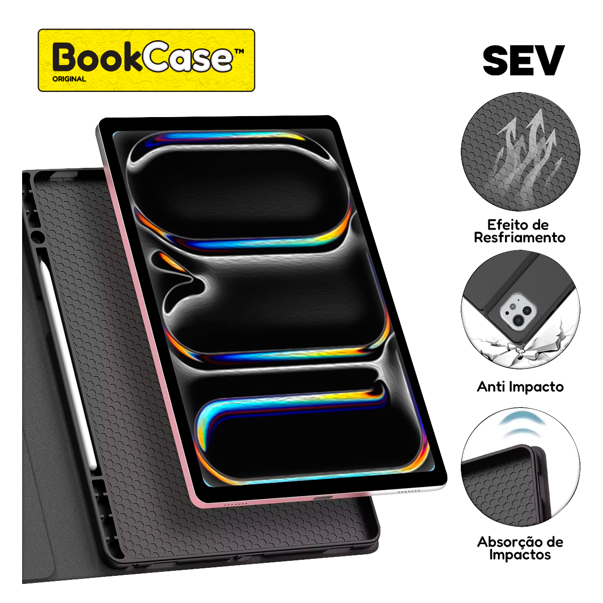 BookCase™ - Capa Teclado Touchpad para Tablet iPad Pro 11 - Imagem 3