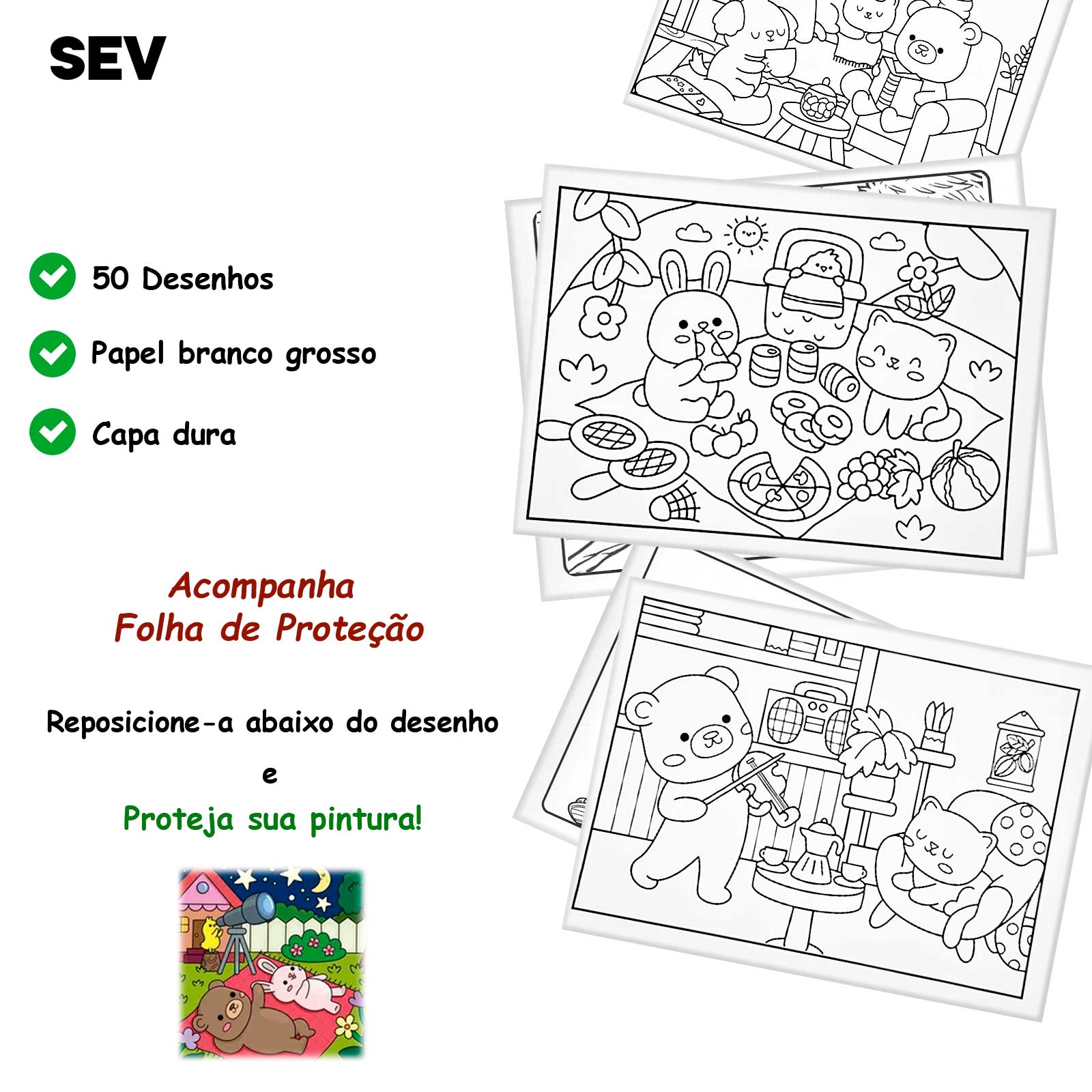 Livro de Desenho Comfy & Cozy - Holográfico - Imagem 3