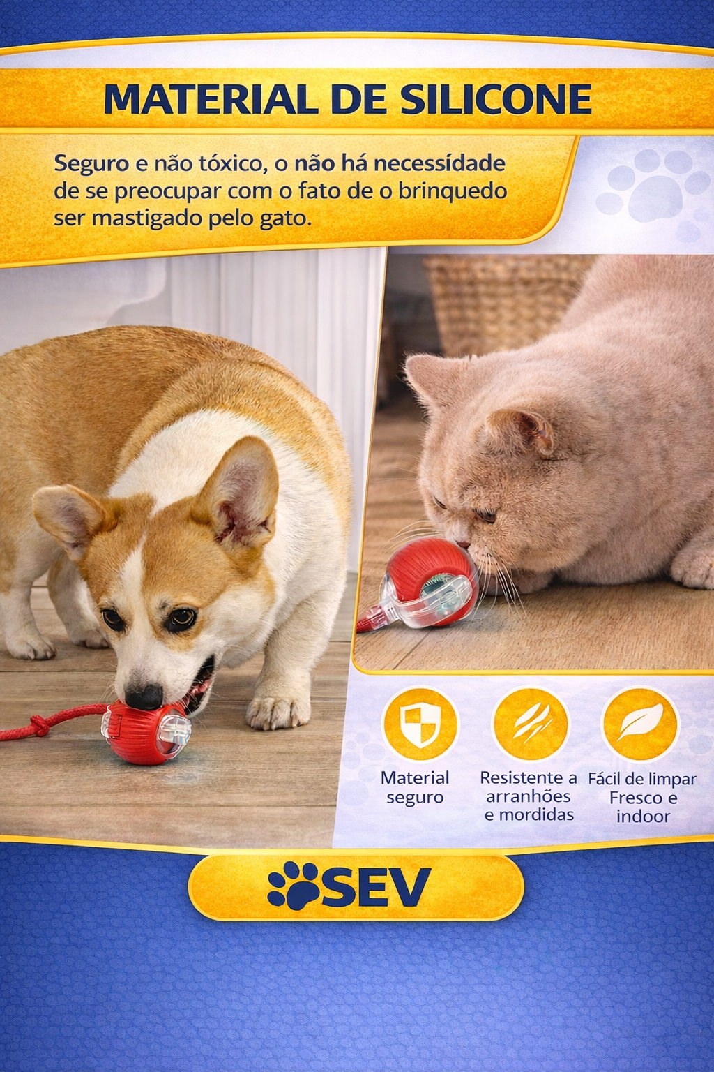 Bola Automática Gira Mexe Sozinha Para Gato Cachorro - Imagem 5