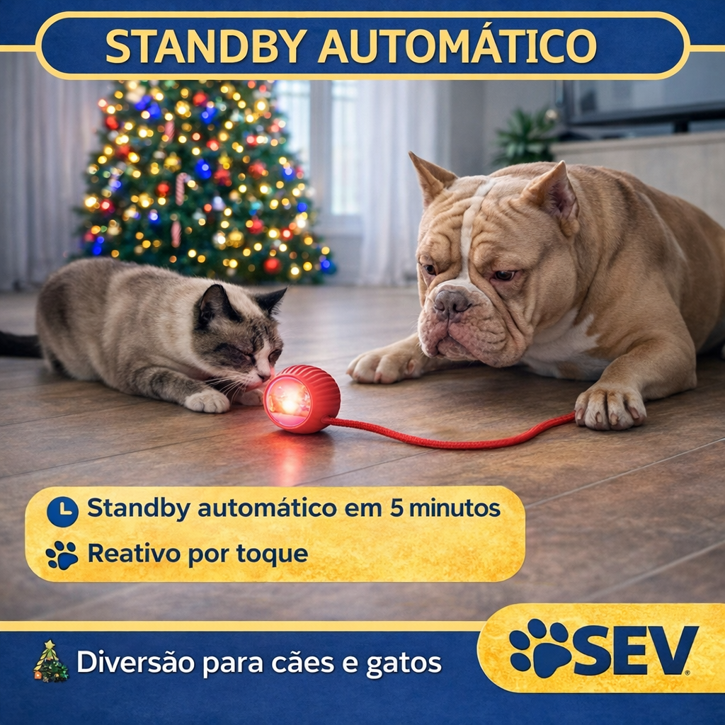 Bola Automática Gira Mexe Sozinha Para Gato Cachorro - Imagem 7